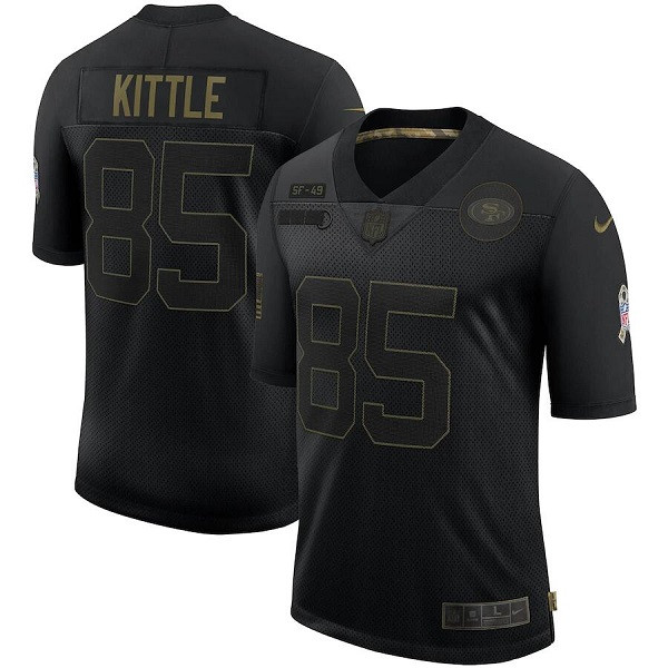 Men's San Francisco 49ers #85 George Kittle Black NFL 2020 Salute To Service Limited Stitched Jersey Men's San Francisco 49ers #85 George Kittle Black NFL 2020 Salute To Service Limited Stitched Jersey